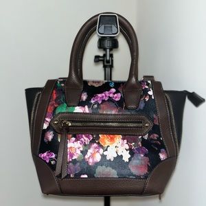 EUC Floral Spring Blossom Mini Satchel Brown Black
